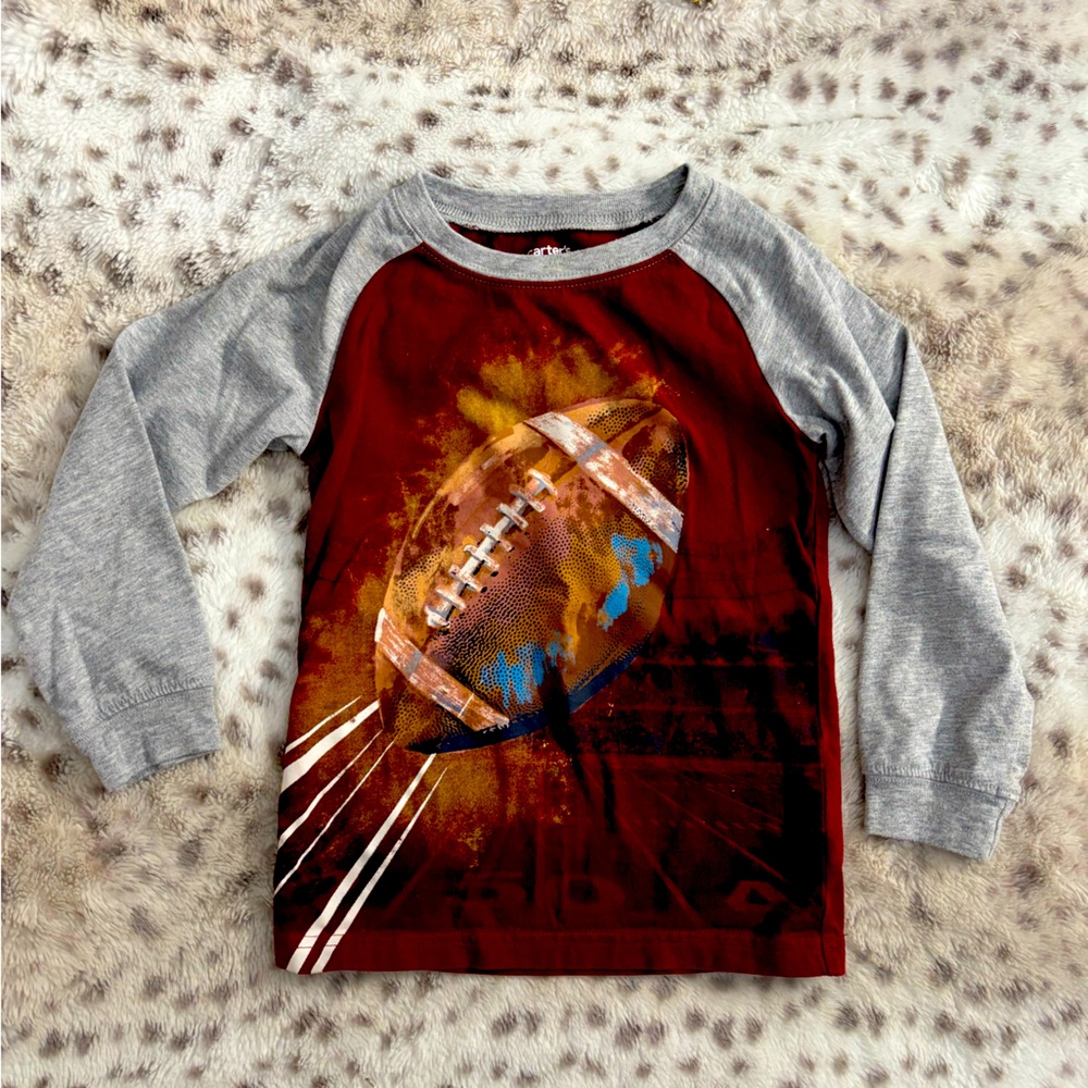 KIDS CARTERS LONG SLEEVE FOOTBALL TEE